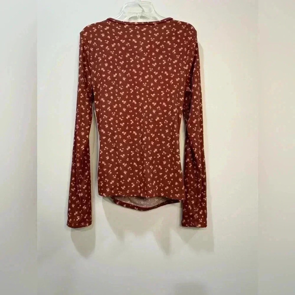 Ragdoll Long Sleeve Faux Wrap Ribbed Floral Shirt XL - Picture 6 of 10